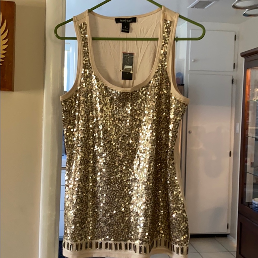 NWT Gold sequins tank top